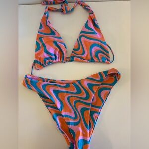 Swirl triangle bikini Shein M